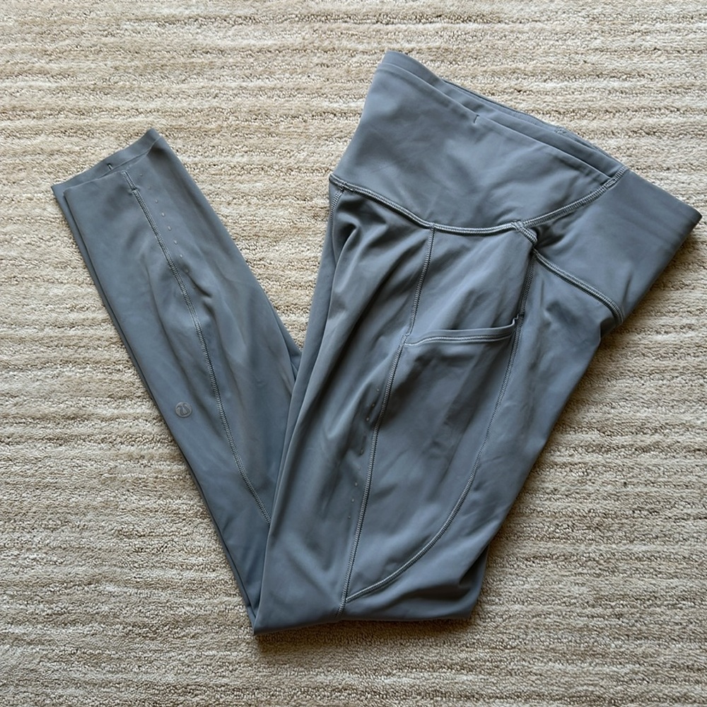 Lululemon Fast and Free High-Rise Tight 25” Pockets Updated Rhino Grey Size 4